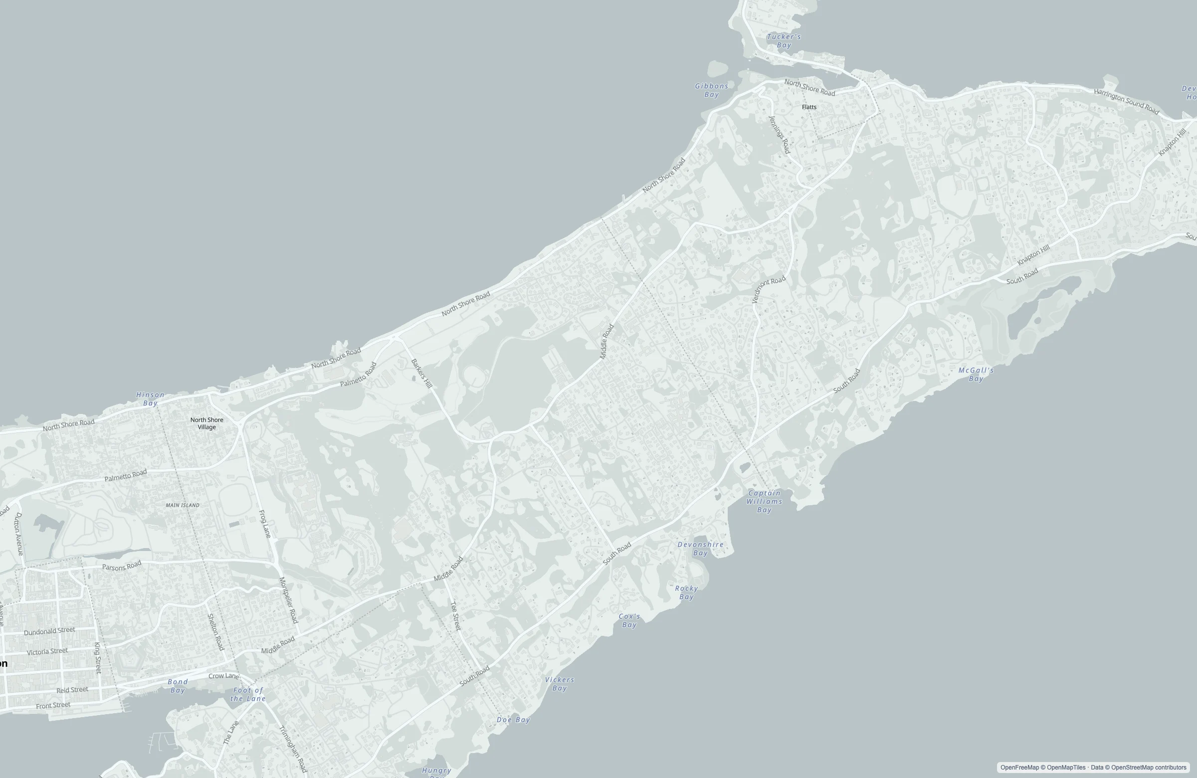 Street map of the Bermuda, Bermuda port area