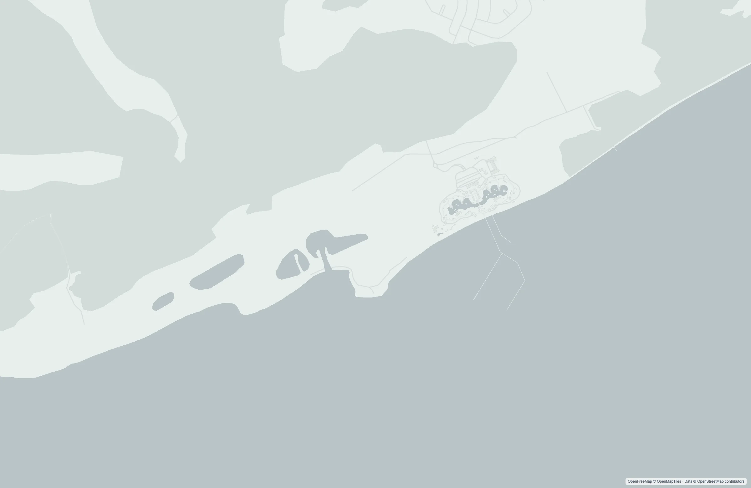 Street map of the Celebration Key, Bahamas (Carnival Private Destination) port area