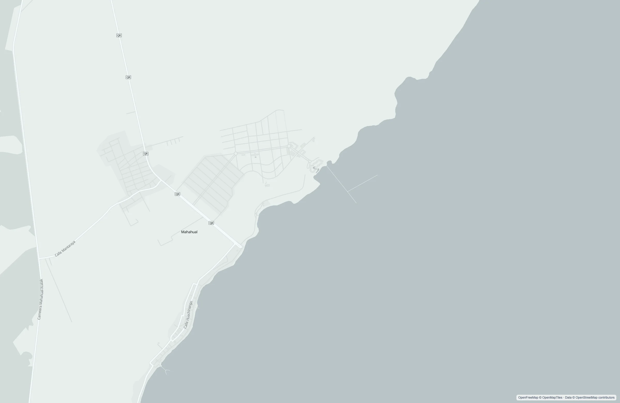 Street map of the Costa Maya, Mexico port area