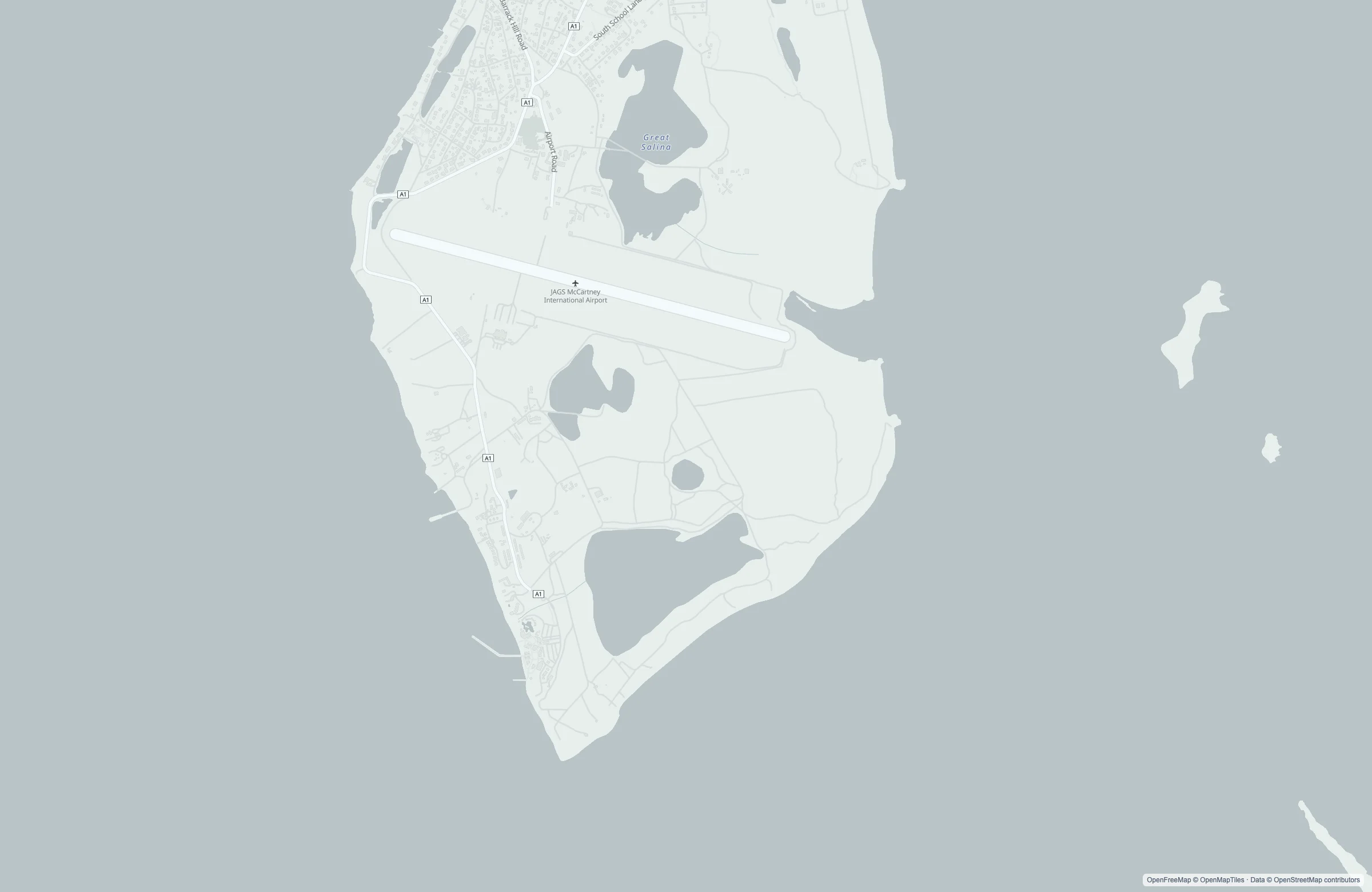 Street map of the Grand Turk, Turks & Caicos port area