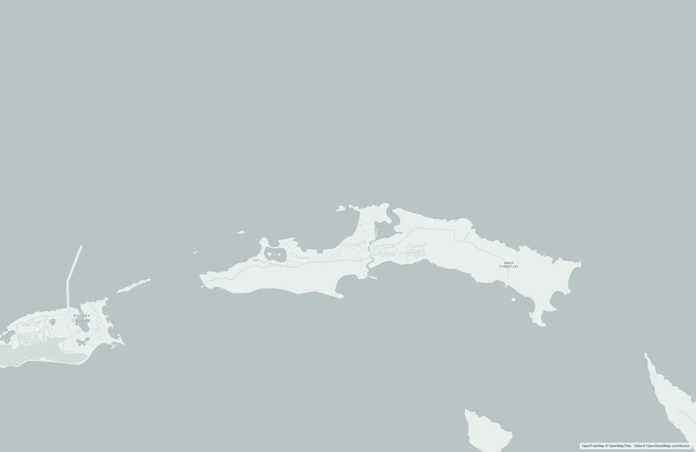 Street map of the Great Stirrup Cay, Bahamas (NCL Private Island) port area