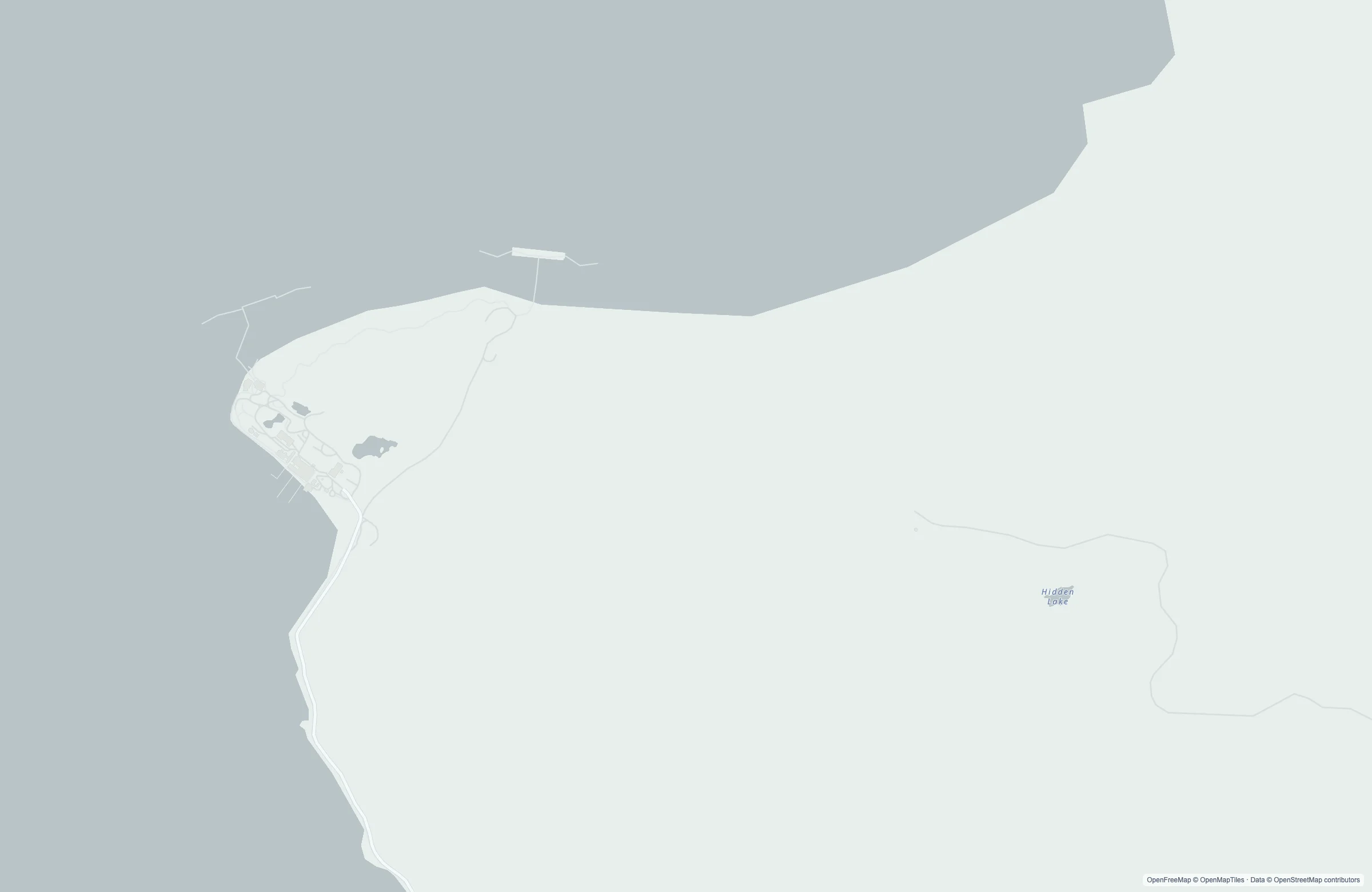 Street map of the Icy Strait Point, United States port area