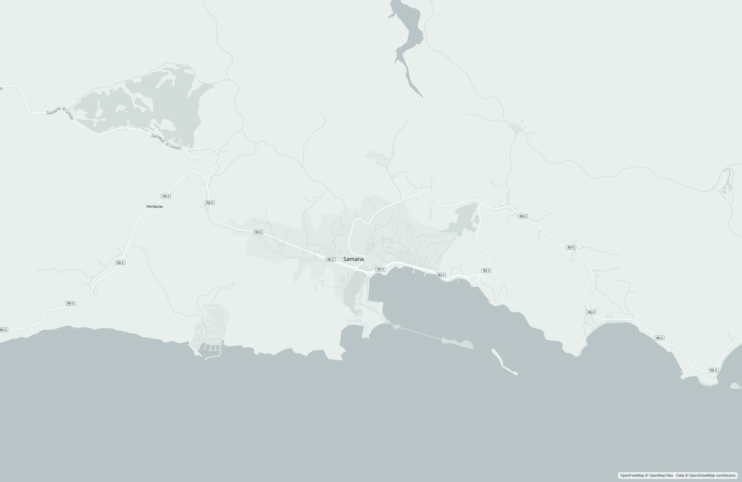Street map of the Samaná, Dominican Republic port area